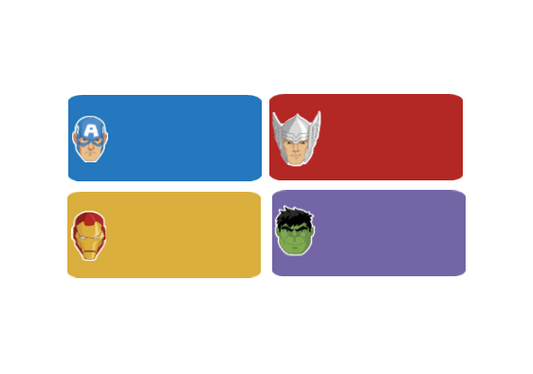 Advengers Medium Name Stickers